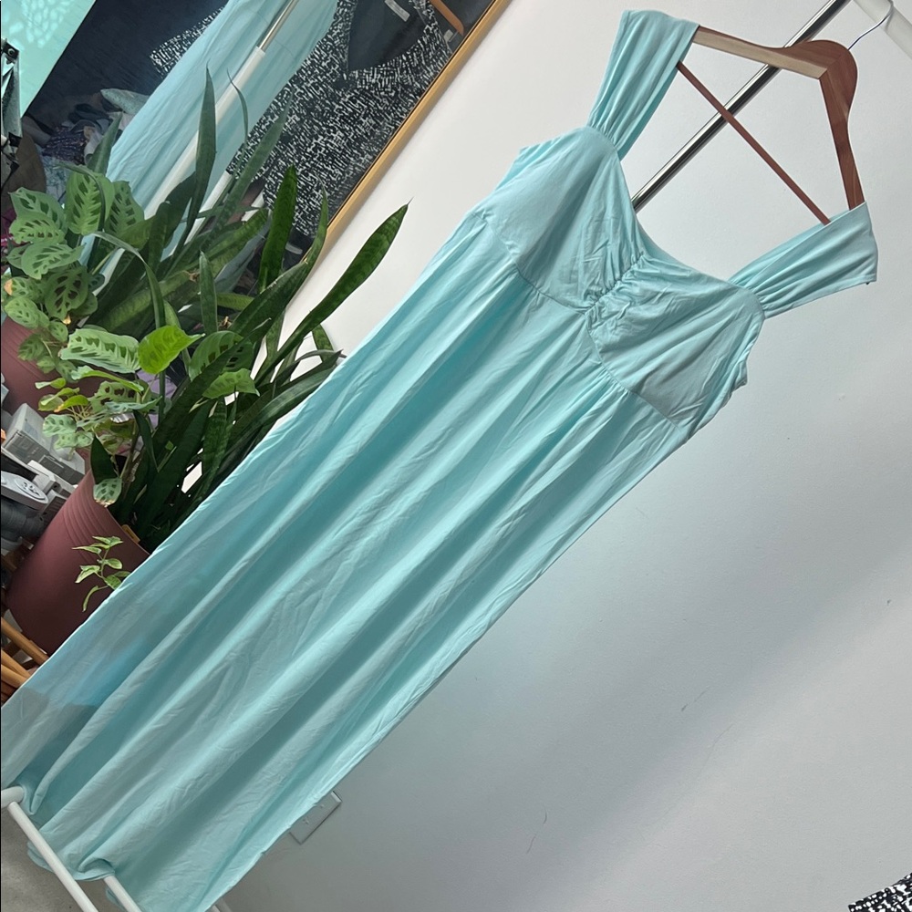 Soft Surroundings Aqua Maxi Dress